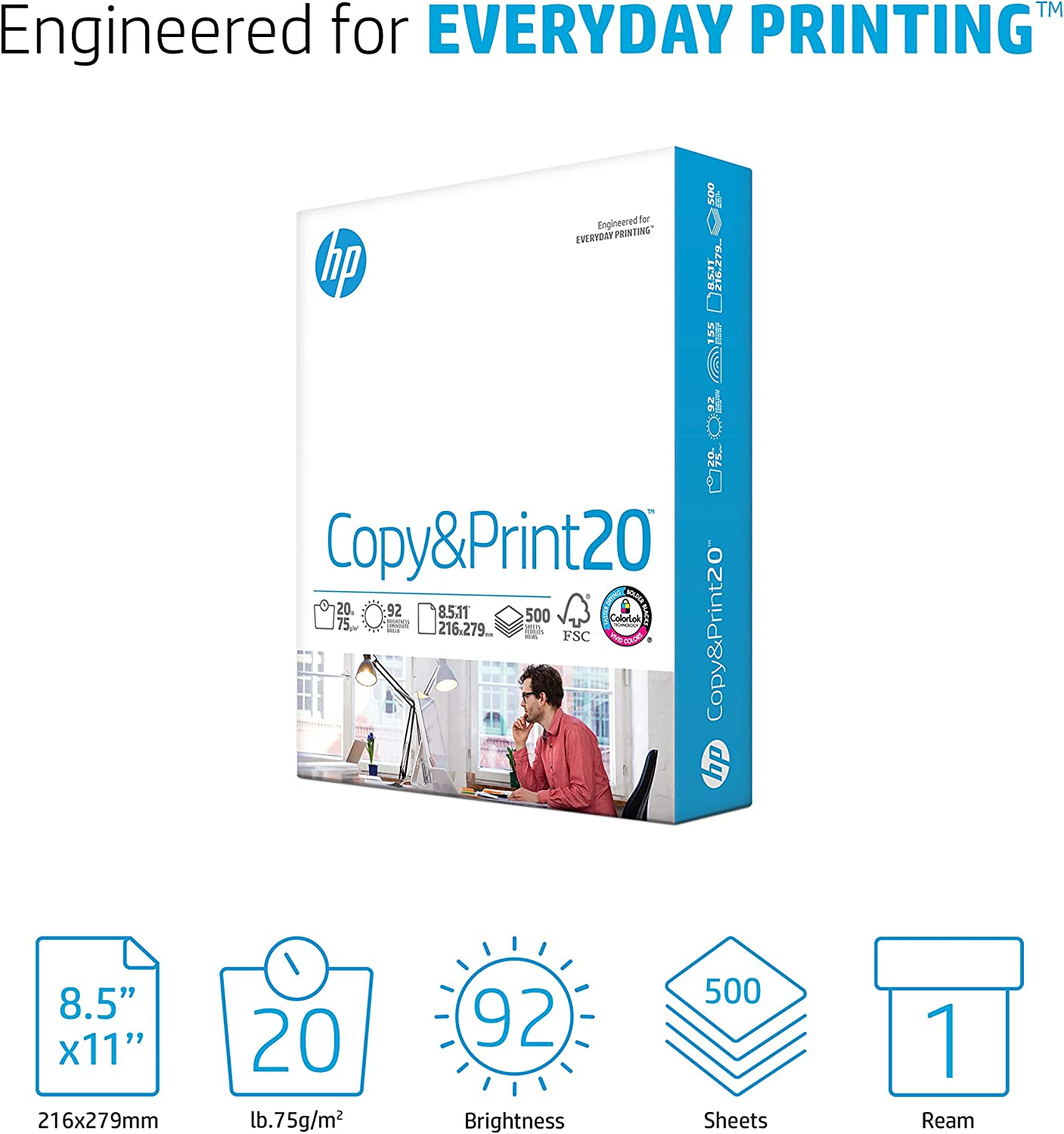 HP Printer Paper | 8.5 X 11 Paper | Copy &Print 20 Lb | 1 Ream Case - 500 Sheets| 92 Bright | FSC Certified | 200060 - Image 2